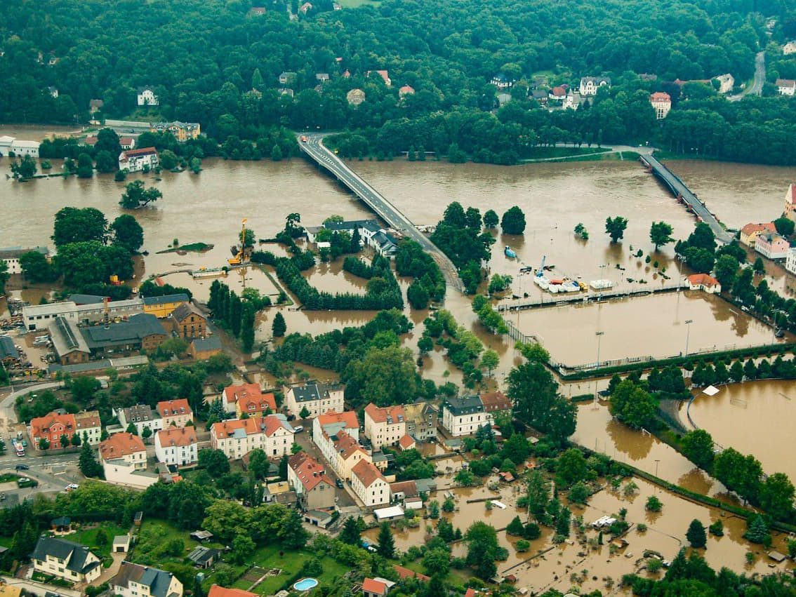 Eine überflutete Stadt