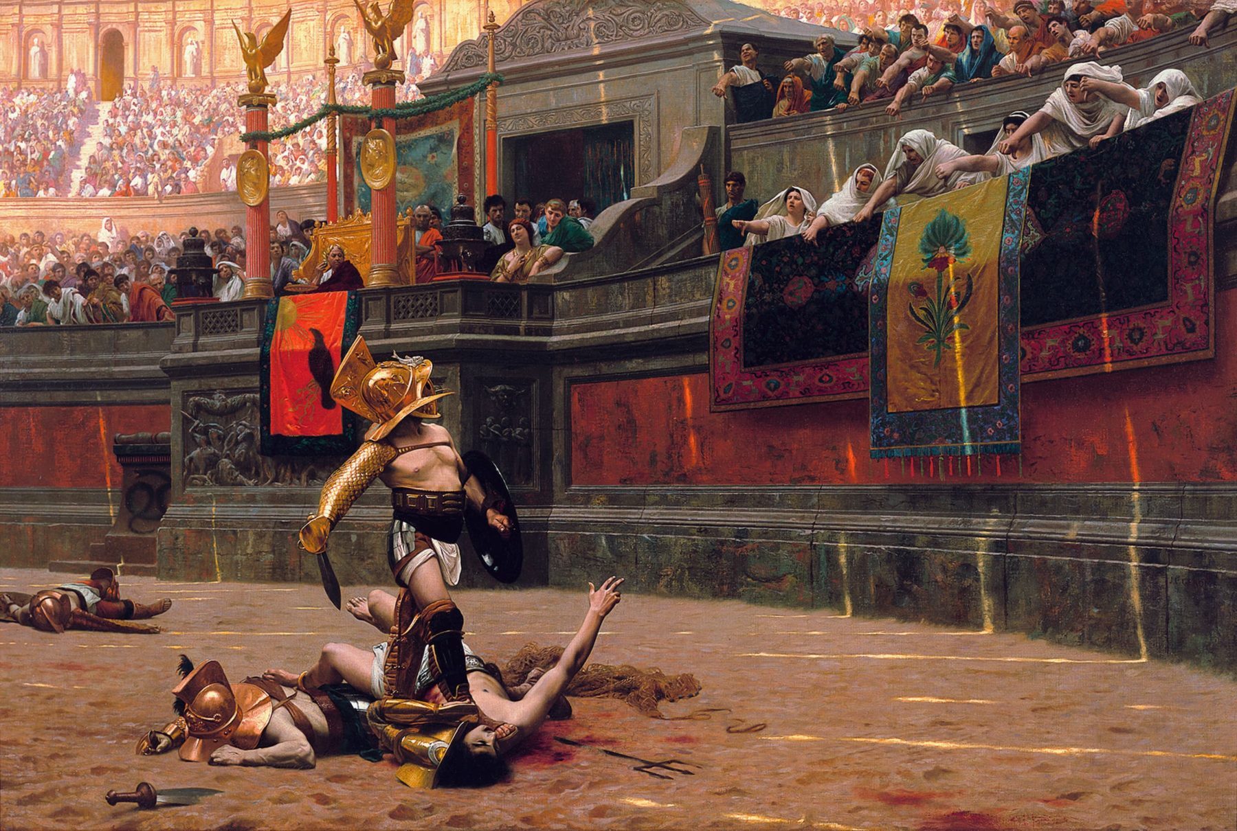 Gemälde von 1872 zeigt eine Arena mit Kämpfern