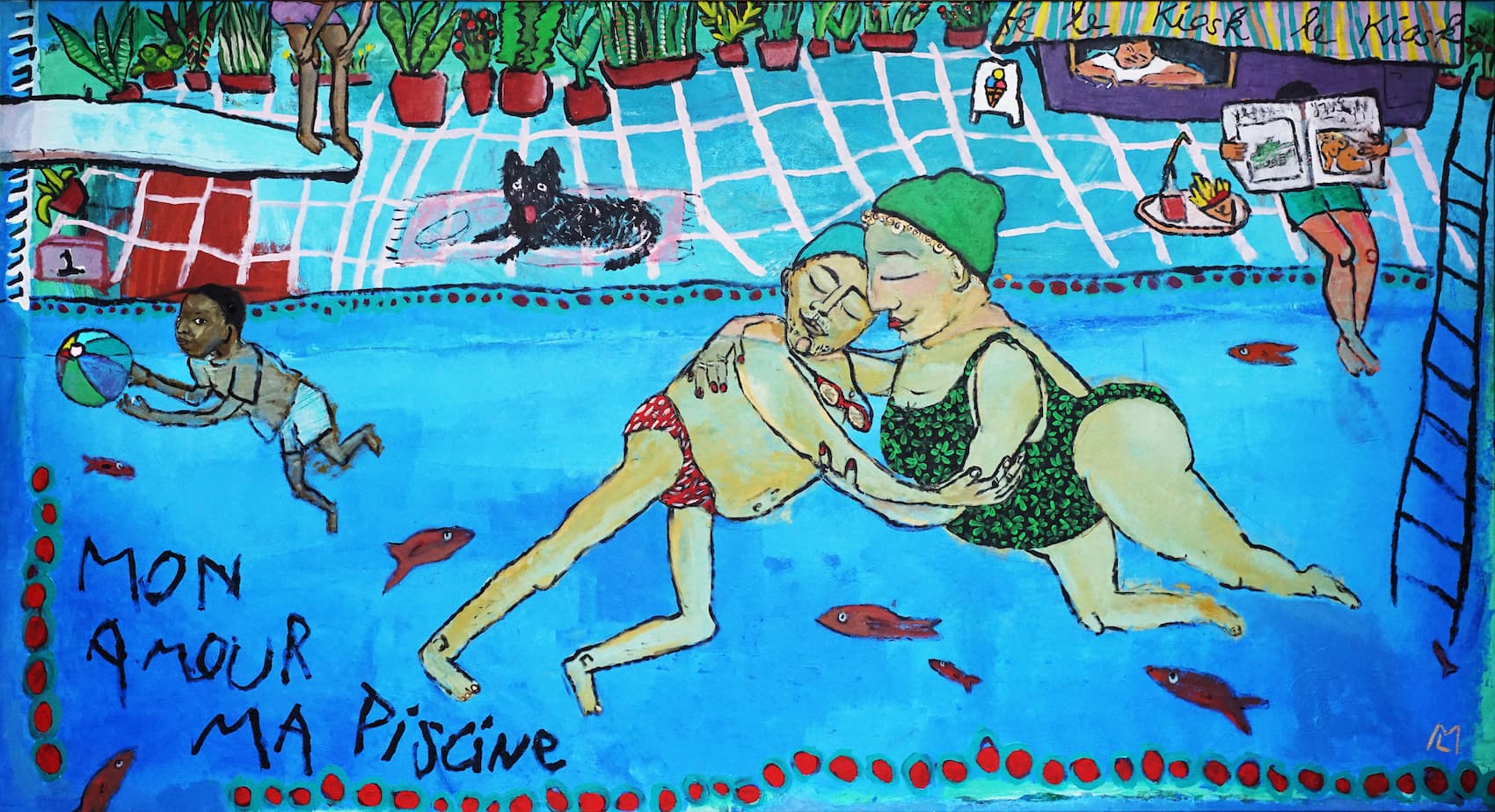 Luise Makarov, mon amour ma piscine, 2022, Acryl auf Leinwand ©Archiv Anke Zeisler und Künstlerin